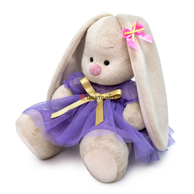 Зайка Ми в платье с золотым бантом