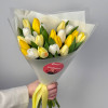 Тюльпаны бело-желтые 21 штука